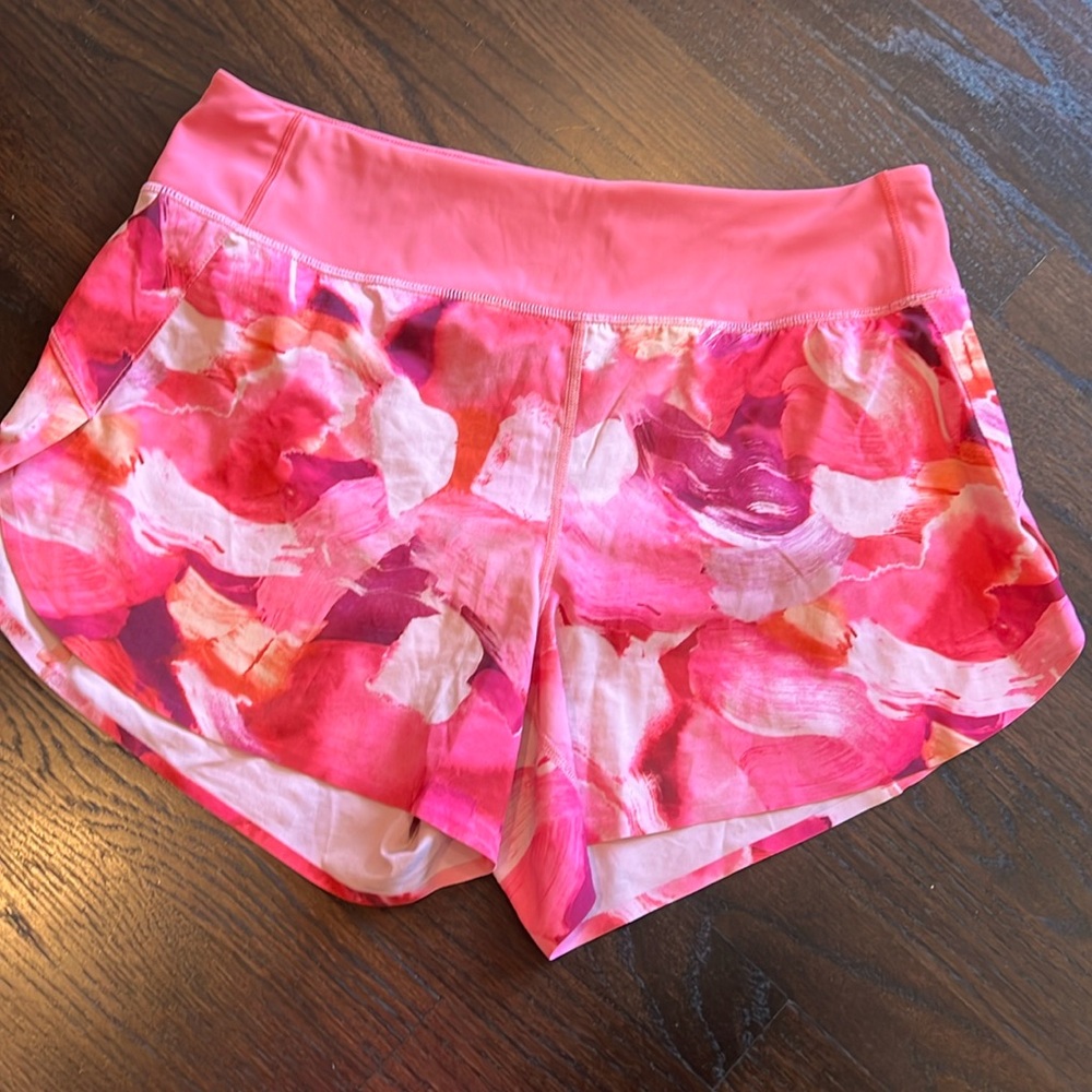Athleta Pink Floral Athletic Shorts